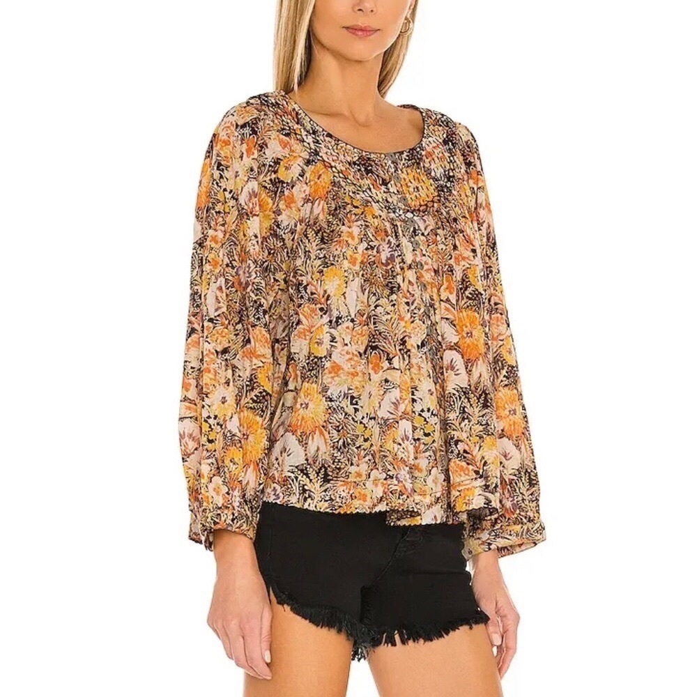 Free People Cool Meadow Printed Top